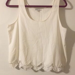 Cream Scalloped Blouse